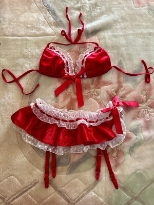 Sexy lingerie used with garters, velour and lace, size S/M