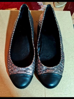 Billi Bi Copenhagen ballerinas like new, genuine leather snake-embossed, size 39