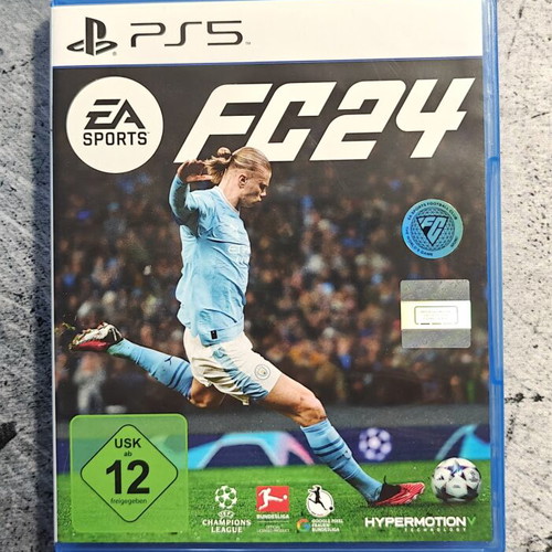 PS5 FC24 game used with disc, case, and manual