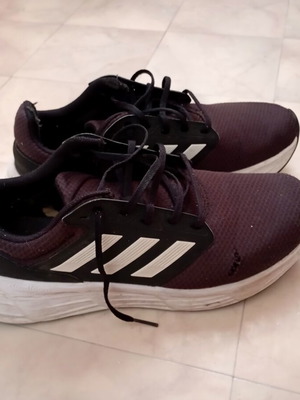 Adidas athletic shoes pair, black, size 45