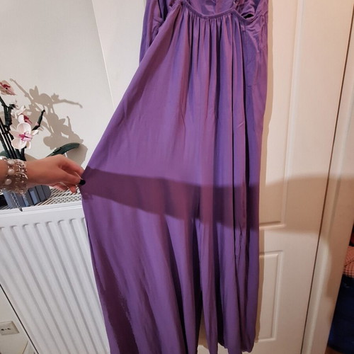 Wide purple jumpsuit with adjustable straps, S-M