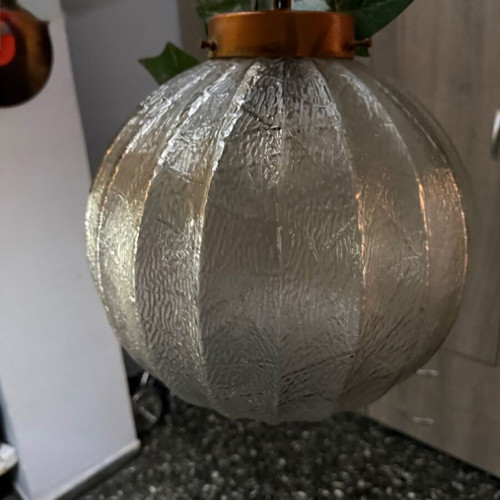 Glass ceiling light balls set of 4 used