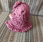 Vintage doll with handmade crochet dress