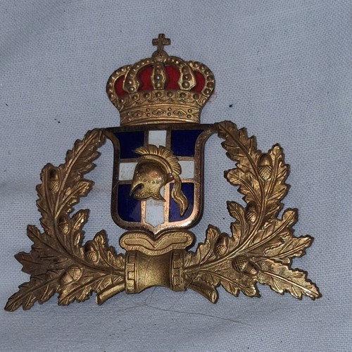 Greek Royal Army Metal Emblem with Enamel, circa 1940–1960