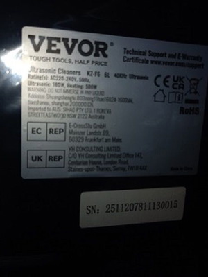 VEVOR 6L Ultrasonic Cleaning Machine new