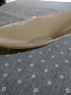 Glass Studio serving platter narrow, new, oval, beige