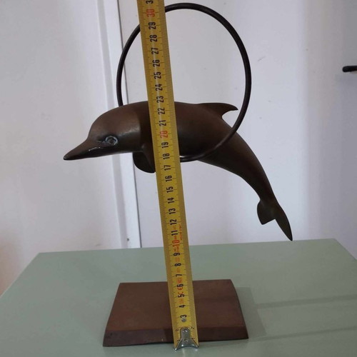 Vintage bronze dolphin used