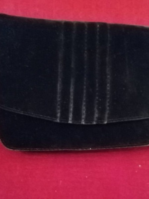 Evening hand bag wallet with velour texture black used