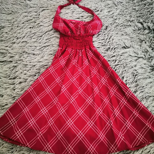 Fuchsia Pin Up Dress Halterneck Cotton Like New