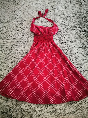 Fuchsia Pin Up Dress Halterneck Cotton Like New