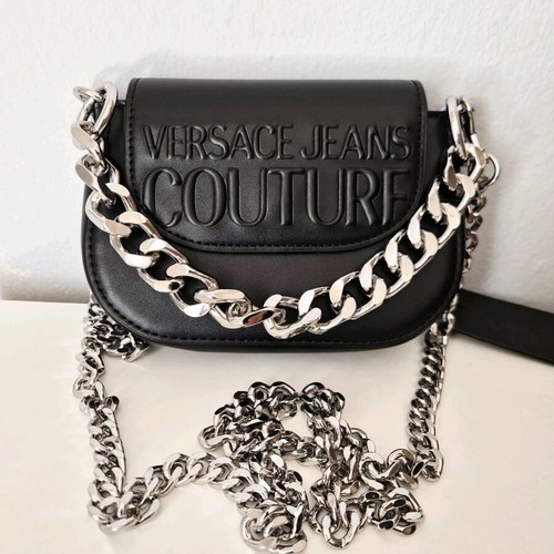 Versace Jeans Couture shoulder bag new, black with silver chain