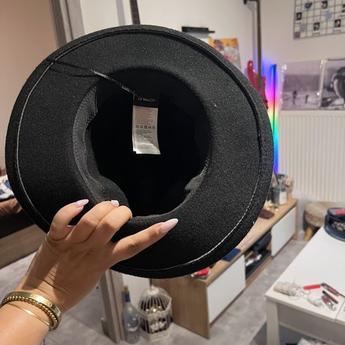 Black Fedora hat one size, like new