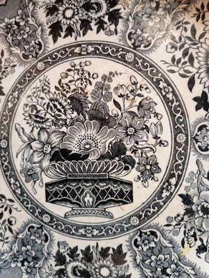 Ceramic plate used, old