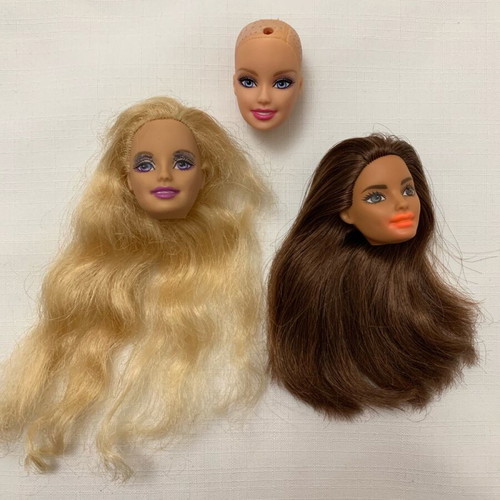 Barbie heads used for OOAK, reroot, repaint