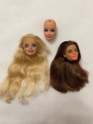 Barbie heads used for OOAK, reroot, repaint