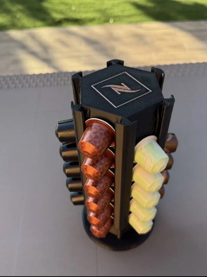 3D Printed Nespresso Coffee Capsule Holder rotating, new
