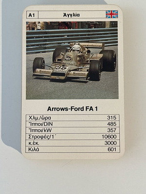 Yperatou F1 Formula 1 collectible card deck used, 1978 edition