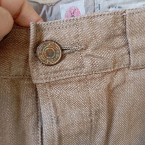 Pants with stiff fabric like new, brown beige