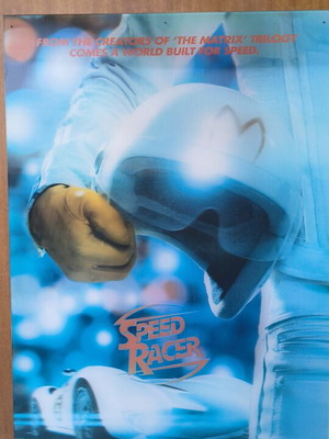 Speed Racer 3D Lenticular poster used, rare collectible from 2008