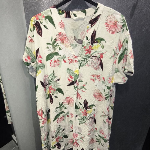 H&M Floral Viscose Tunic Dress Tropical Print Size XL-XXL Like New