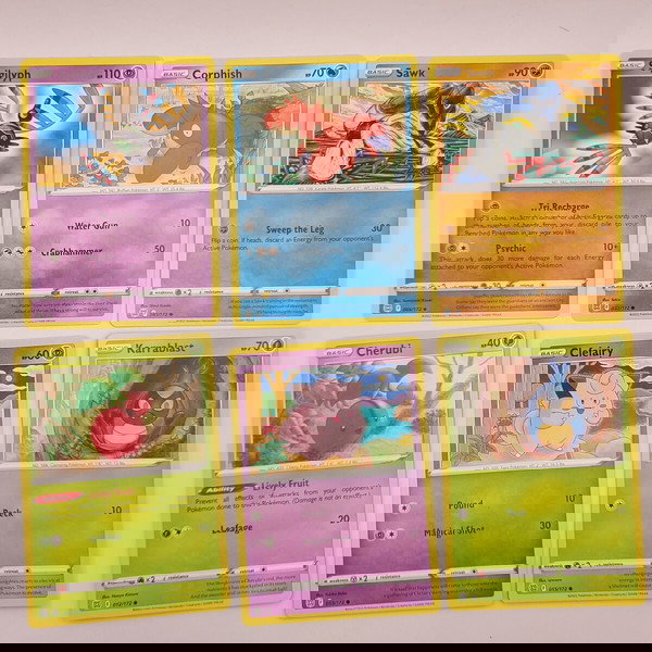 6 Pokemon Κάρτες Αυθεντικές! Sigilyph, Corphish, Sawk, Cherubi, Clefairy, Karrablast. Καινούριες! #8