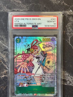 One Piece Uta Manga Alternate Art PSA 10 καινούργιο gem mint