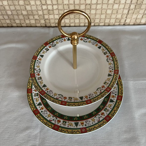 Christinholm Porcelain Christmas Two-Tier Serving Stand like new