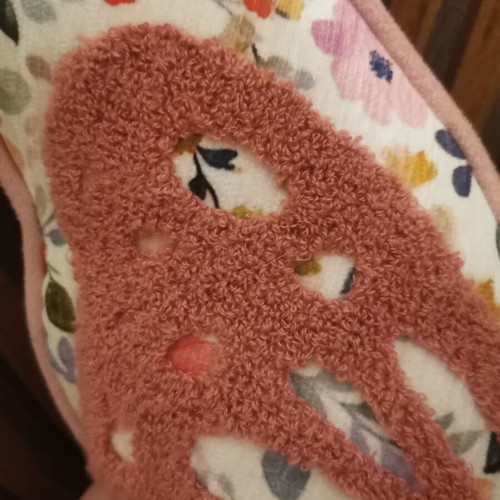 Butterfly pillow in pink and white shades
