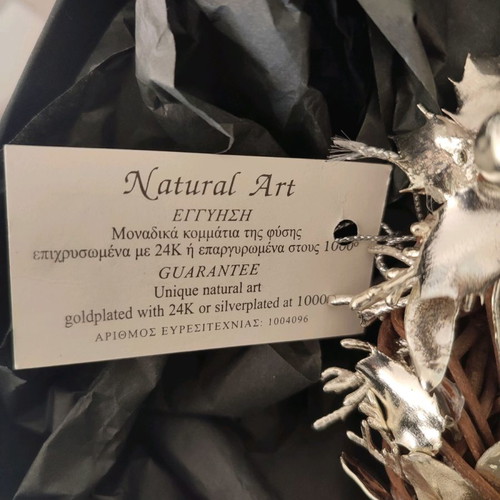 Decorative wreath gold plated 24K and silver new