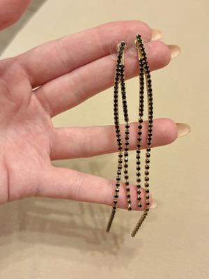 Women's earrings, black and gold