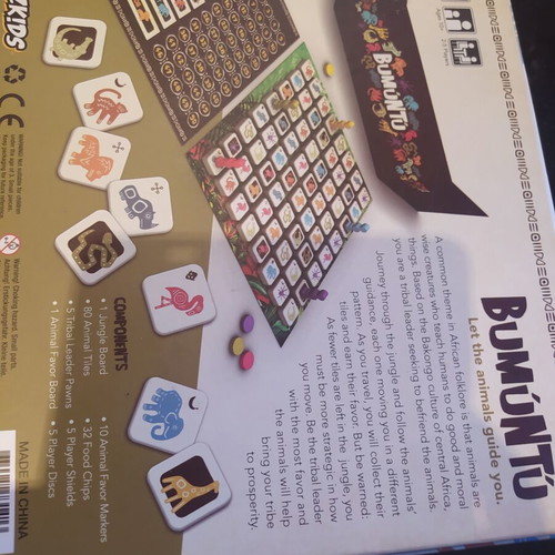 Bumuntu board game used, family strategy in English