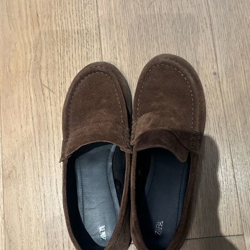 Zara loafers brown suede like new, size 39