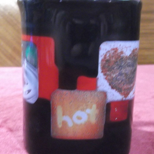 Nescafe ceramic mug black, like new, engraved logo