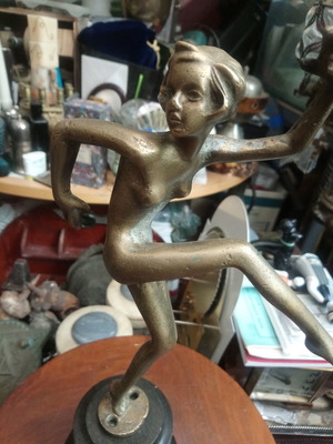 Art Nouveau bronze statue used, dancer 1910