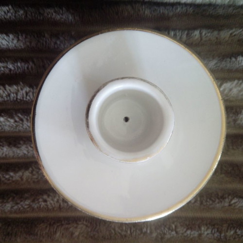 Porcelain candlestick Gerold Porzellan Bavaria used, 1970s design