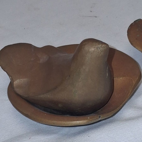 Rare pair of bronze birds by Eleni Vernadaki like new, Athens Design Centre