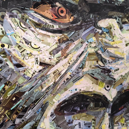 Gorilla Mixed Media Collage Artwork on Canvas 80x60cm like new