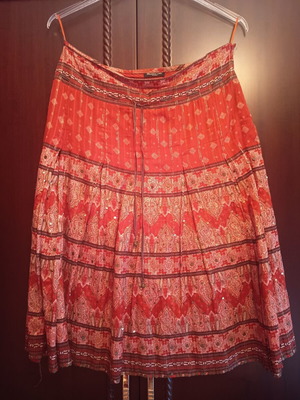 Massimo Dutti women's boho skirt, size L, multicolor