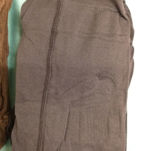 Thick tights new, brown knitted, blue and dark gray smooth, medium, pack of 3