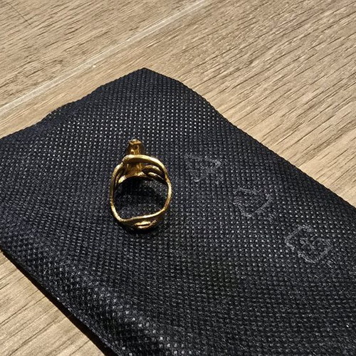 Handmade gold-plated ring with amethyst like new, size 7.5