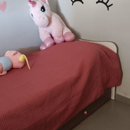 Children's bed and bedside table set with drawers