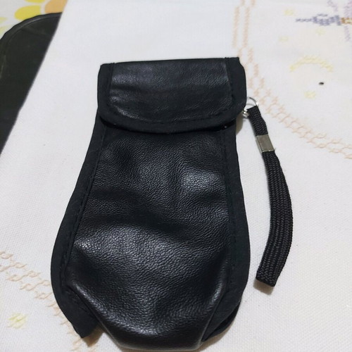 Phone case used, leather, size 15x7 cm
