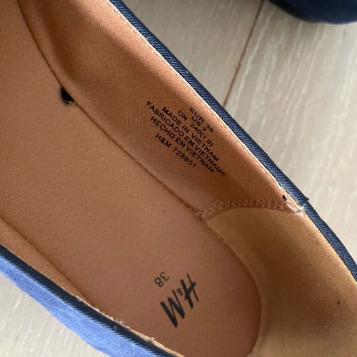 H&M women's blue moccasins like new, size 38