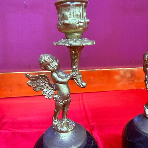 Vintage baroque candlestick used, 25 cm height