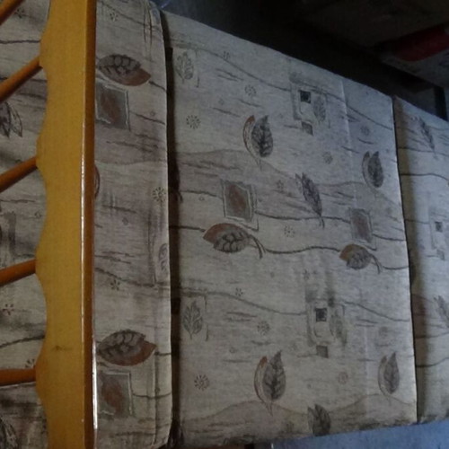 Wooden armchair bed like new with fabric