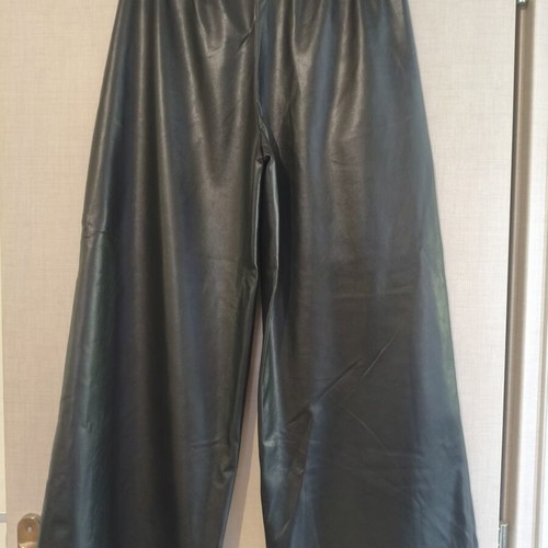 Mango Wide-Leg Leather Pants new, size M, black
