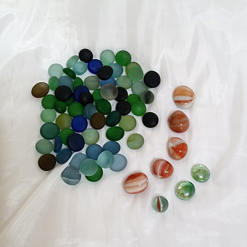 Decorative glass stones new, colorful translucent and milky
