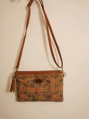 Crossbody bag made of cork like new, beige