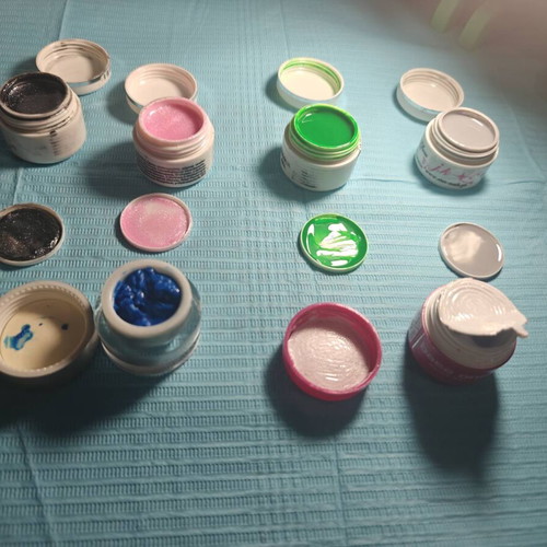 Nail products new, set with gels and nail forms