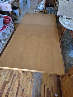Wooden kitchen table with extension like new